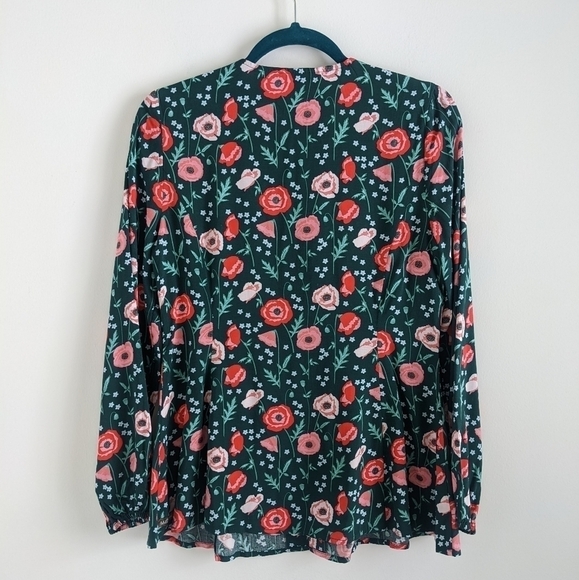 𝅺MATILDA Jane Woven Floral Button Down Peplum Blouse S - Picture 3 of 13